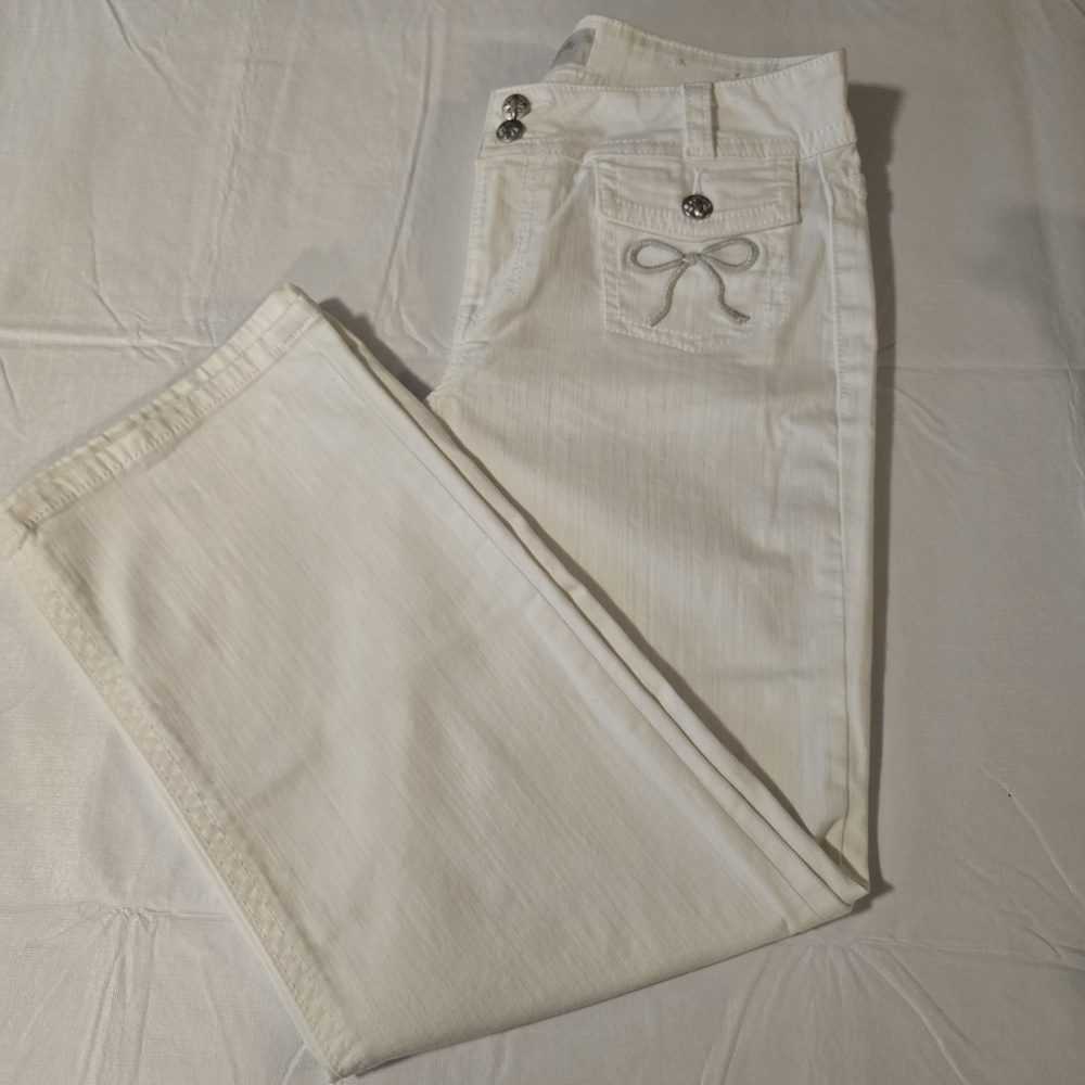 Miss Me Women's Heavenly Roselle Slim Wide Cream Jeans